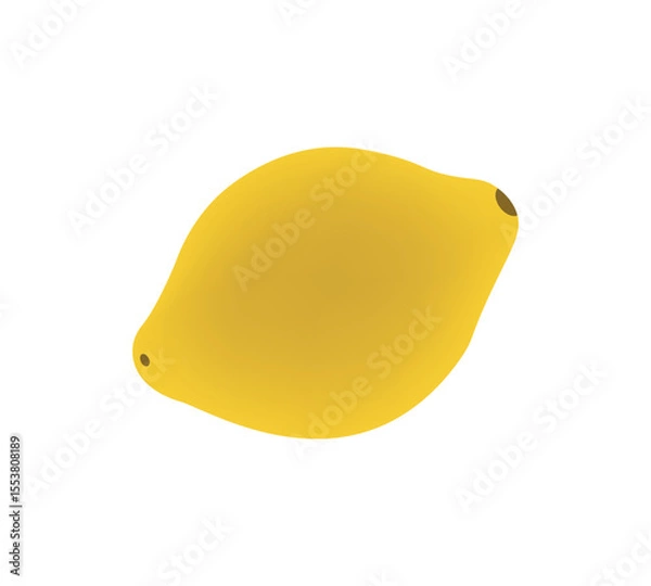 Fototapeta  Simple vector illustration bright yellow lemons with multiple green leaves on a white background. Clean, minimal, and fresh design perfect for citrus-themed graphics.