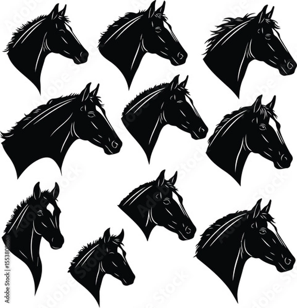Obraz Professional Horse Head Logo Vector Set with Minimal Style

