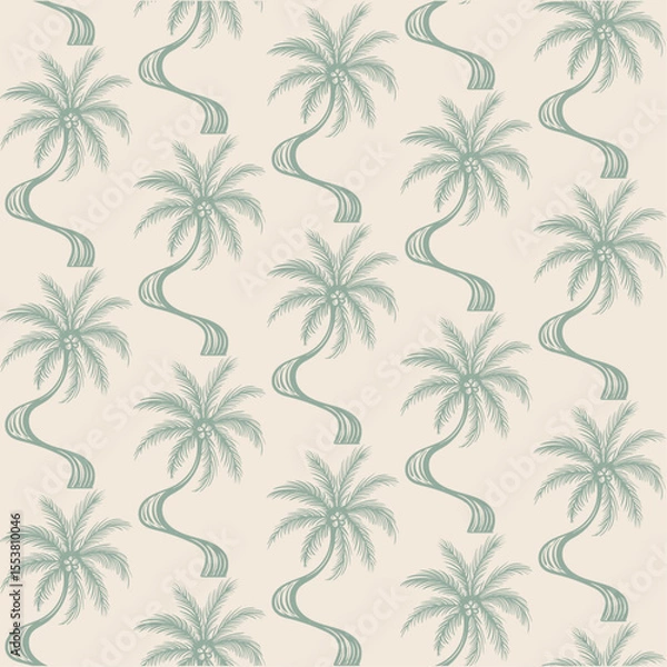 Obraz tropical summer print design. Leaves all over print. palm tree pattern design. hand drawn palm Leaves background. t shirt summer design.