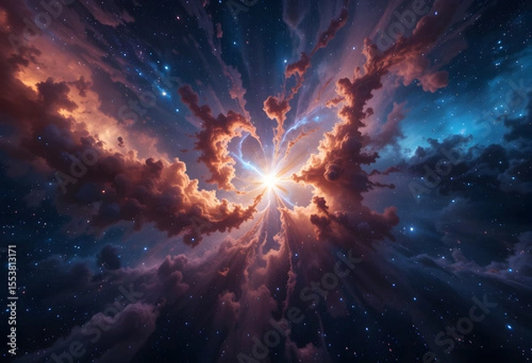 Fototapeta Colorful space galaxy cloud nebula. Stary night cosmos. Universe science astronomy. Supernova background wallpaper