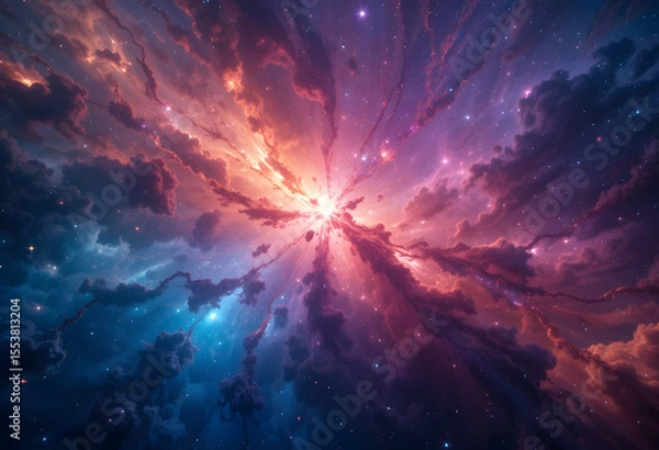 Fototapeta Colorful space galaxy cloud nebula. Stary night cosmos. Universe science astronomy. Supernova background wallpaper