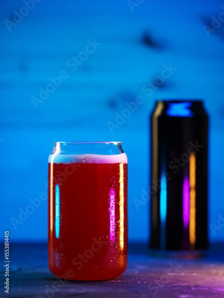 Fototapeta Berry Cold Smoothie Craft Beer and Beer Can