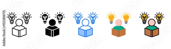 Obraz Wisdom icon set with multiple style collection