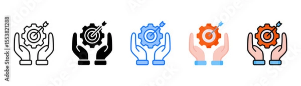 Obraz Objective icon set with multiple style collection