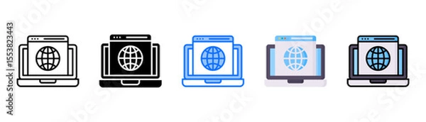 Obraz Website icon set with multiple style collection