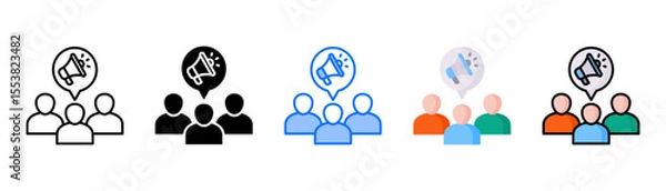 Obraz Advocacy icon set with multiple style collection