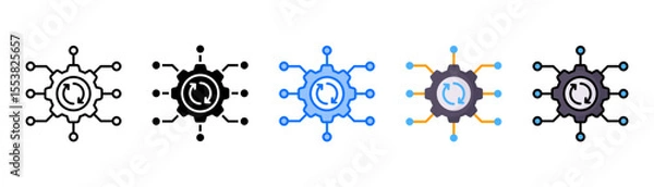 Obraz Automation icon set with multiple style collection