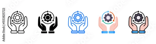 Obraz Change Management icon set with multiple style collection