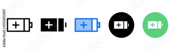 Obraz Battery icon set with multiple style collection