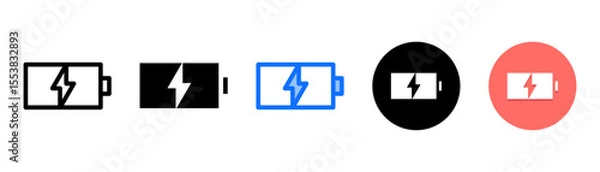 Obraz Battery Charge icon set with multiple style collection