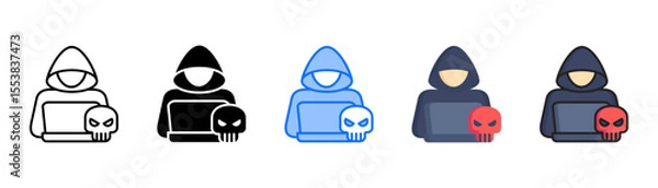 Obraz Botnets icon set with multiple style collection