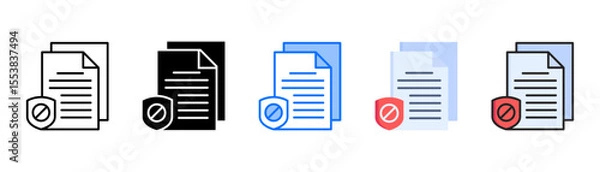 Obraz Fileless Malware icon set with multiple style collection