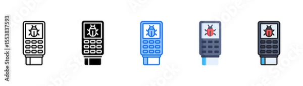 Obraz Pos Malware icon set with multiple style collection