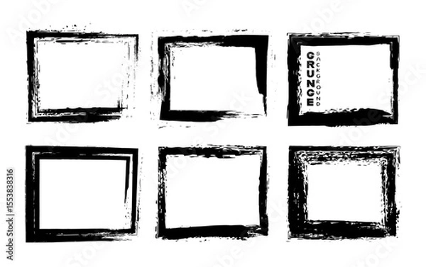 Obraz Set of black grunge frame