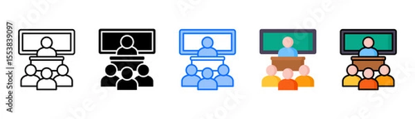 Obraz Lecture icon set with multiple style collection