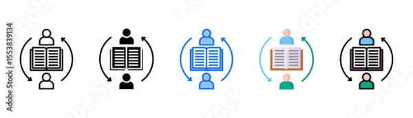 Obraz Peer To Peer icon set with multiple style collection