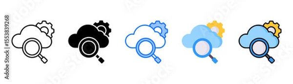 Obraz Search icon set with multiple style collection