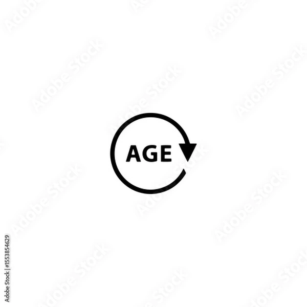 Fototapeta Age icon flat vector design.