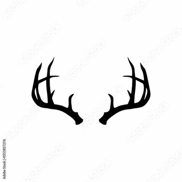 Obraz deer antler silhouette vector logo