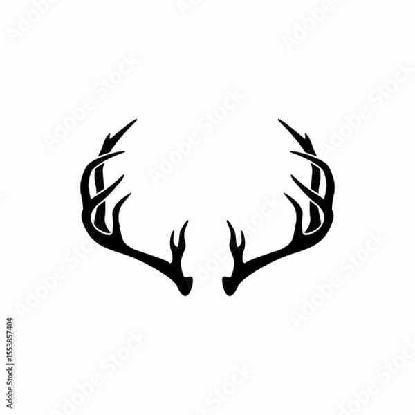 Obraz deer antler silhouette vector logo