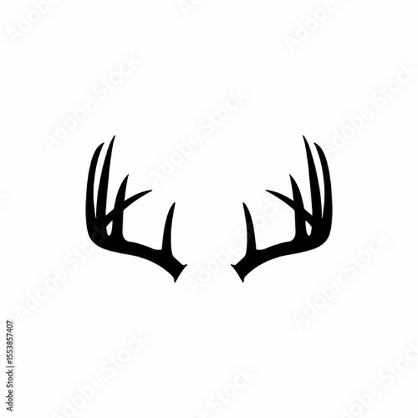 Obraz deer antler silhouette vector logo