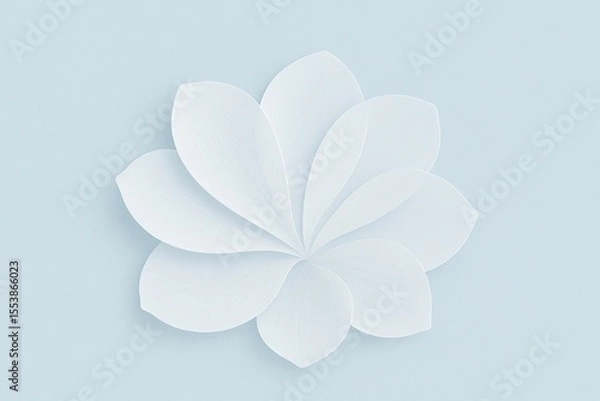 Obraz Minimalist abstract papercraft flower in white, top-down view for elegant background