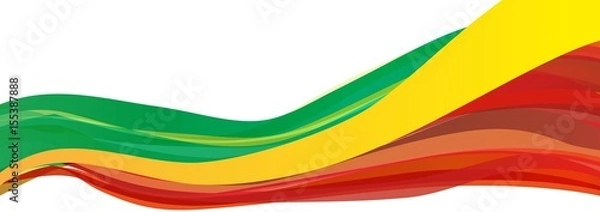 Fototapeta Flag of the Republic of the Congo, green yellow red flag of the Republic of the Congo