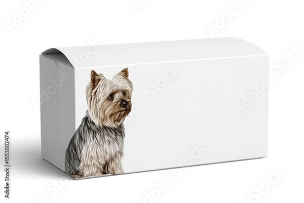 Obraz Dog on a blank box mockup, perfect for personalized products | volcanic eruption
