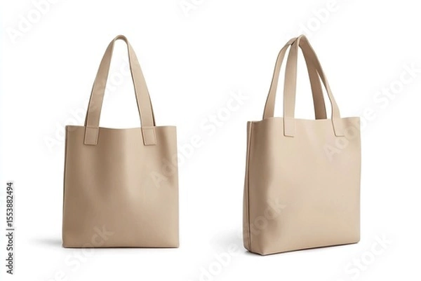 Obraz Solid color tote bag, front and back perspective