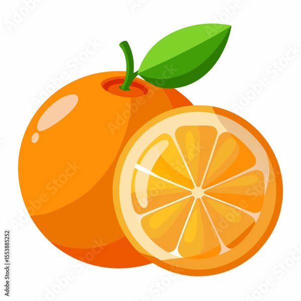 Fototapeta orange fruit with leaves