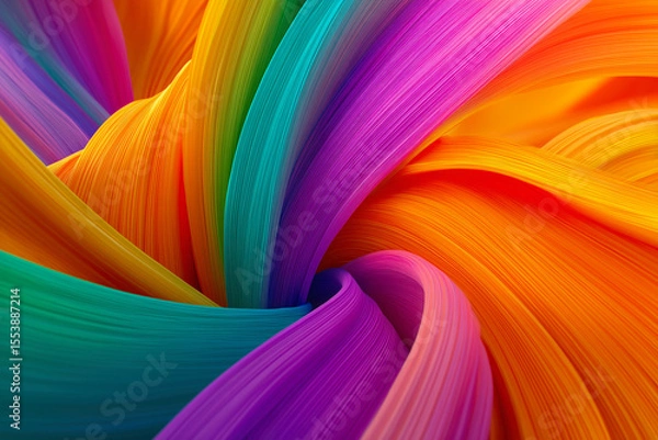 Obraz Swirling colorful lines creates an abstract design. A vibrant, macro shot that evokes energy and motion. Modern art, color spectrum, creative background.