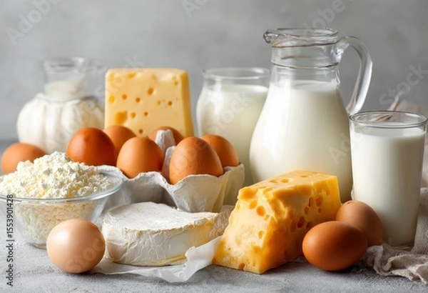 Fototapeta milk and eggs