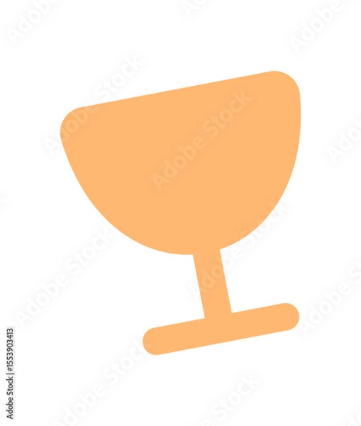 Obraz Glass cup showcases a vibrant orange beverage. Unique drink container displays a modern abstract shape. Perfect for kitchen and dining settings, this artistic graphic enhances hospitality.