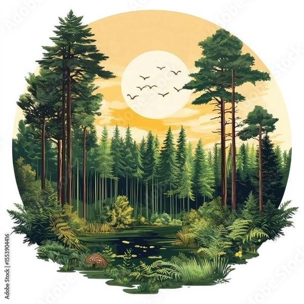 Fototapeta Forest management and conservation sustainable forestry biodiversity protection ecosystem restoration habitat preservation reforestation land stewardship forest ecosystem health