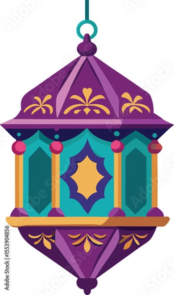 Fototapeta Ornate Hanging Lantern with Intricate Islamic Design Elements