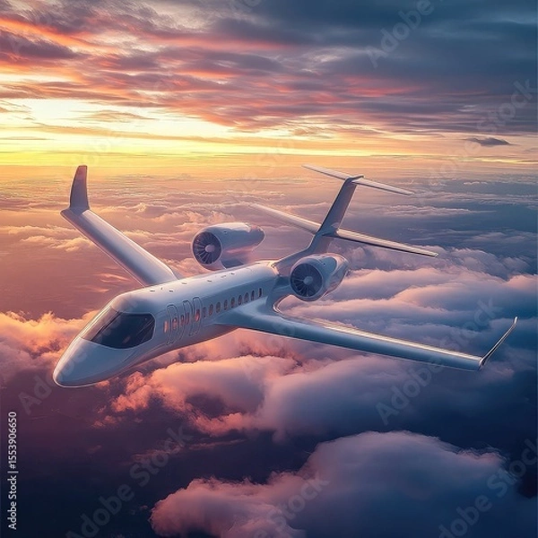 Fototapeta Electric Aircraft Technologies revolutionizing aviation with battery-powered, electric airplanes and sustainable fuel alternatives to reduce carbon emissions in air travel