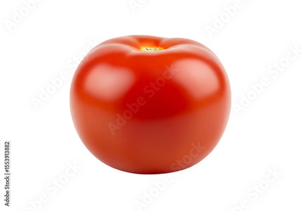 Fototapeta A Single Perfectly Ripe Tomato isolated on transparent baackground