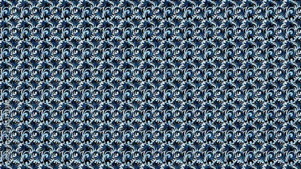 Fototapeta Intricate black and blue tribal swirl pattern with textured accents