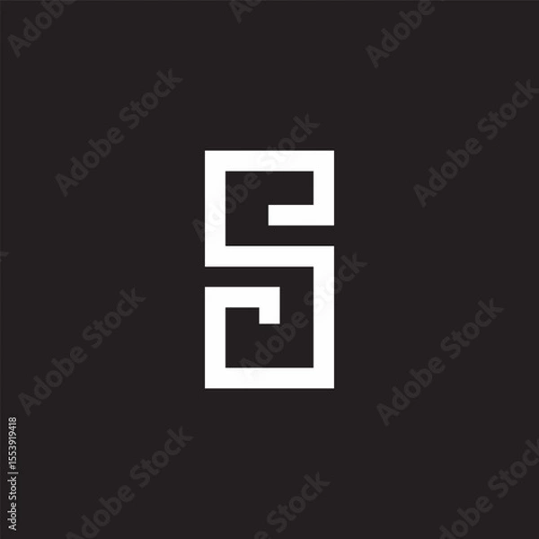 Obraz abstract simple letter se geometric lines squares linked logo vector