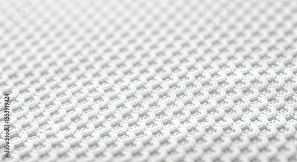 Fototapeta White fabric texture close-up, woven mesh pattern, cotton material background, textile surface, abstract detail, breathable cloth