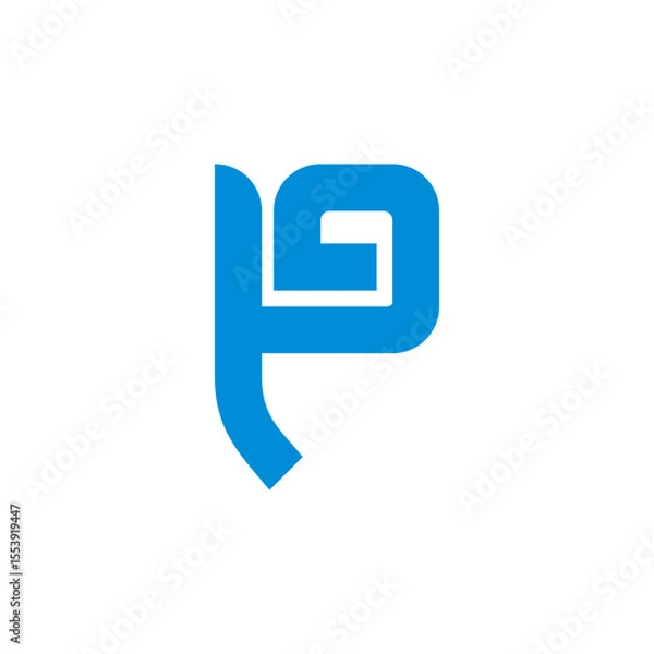 Obraz letter p spiral doodle lowercase line logo vector