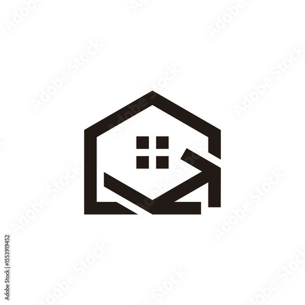 Obraz letter g arrow home shape simple geometric logo vector