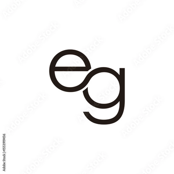 Obraz letter eg circles infinity lowercase logo vector