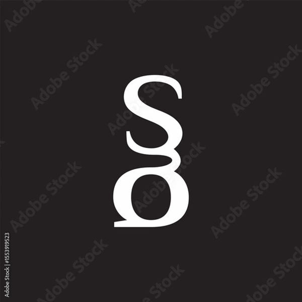 Obraz letter sq lowercase simple curves logo vector