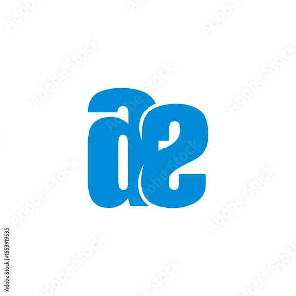 Obraz letter a2 2a simple linked font blue logo vector
