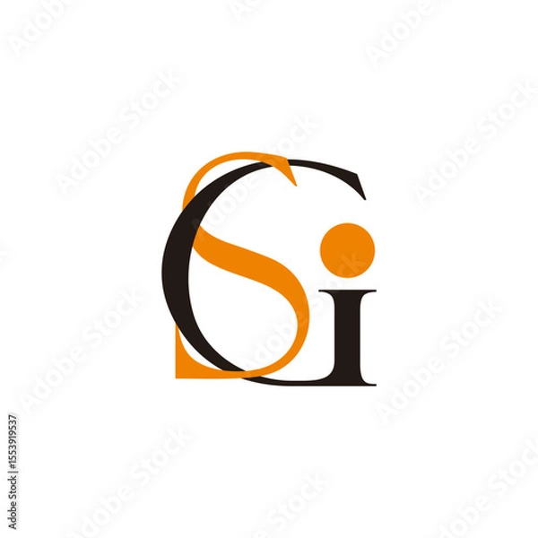 Obraz letter gsi linked overlapping logo vector