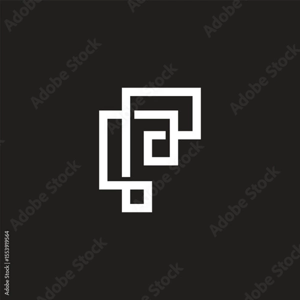 Obraz letters ep infinity overlap squares logo vector