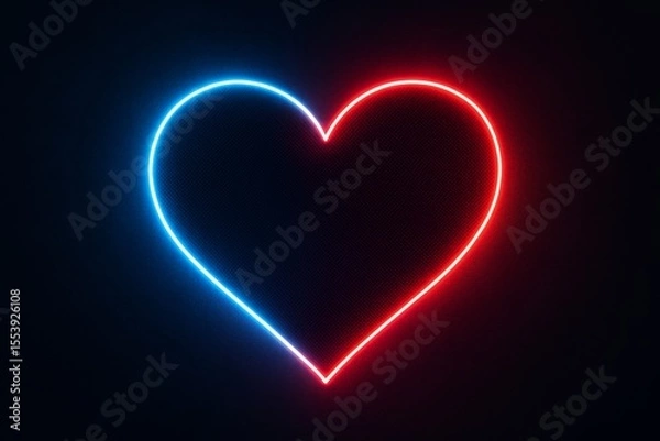 Obraz Neon heart with glowing gradient effect