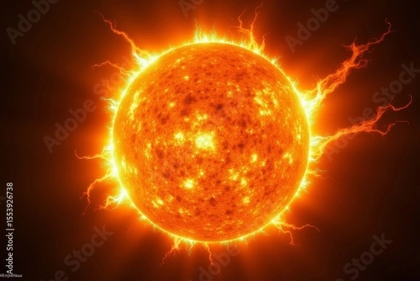 Obraz Dynamic sun with fiery solar flares