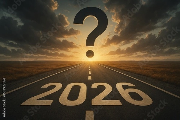 Obraz Road to 2026 with question mark